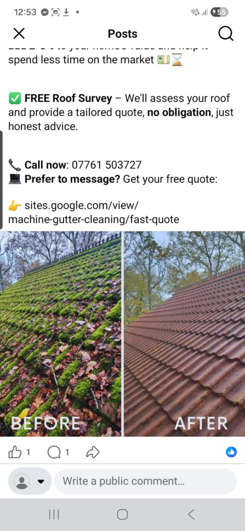 Roof moss removal — Gloucester