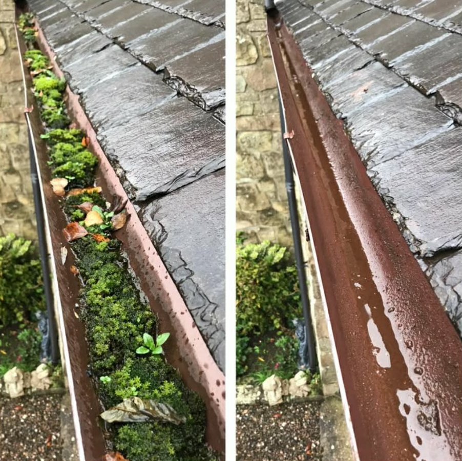 Gutter clearance, before and after