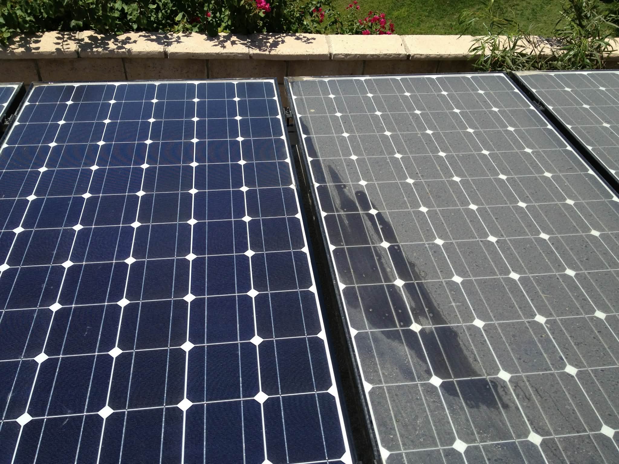 Solar panel maintenance clean — farm installation
